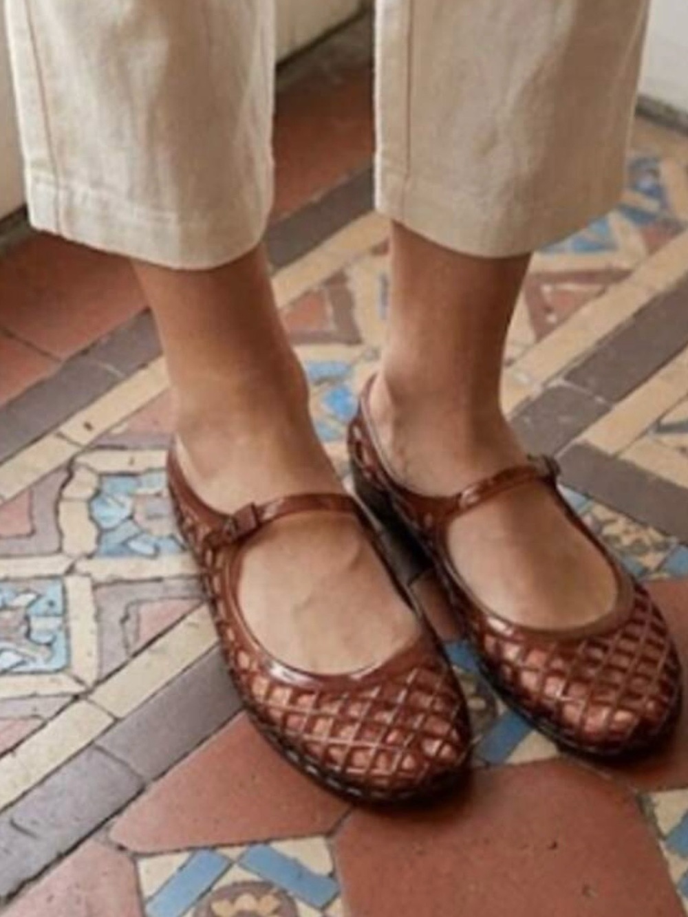 Women’s Brown Jelly Slingback Flats